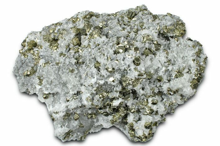 Gleaming Pyrite Crystals with Quartz - Peru #369823